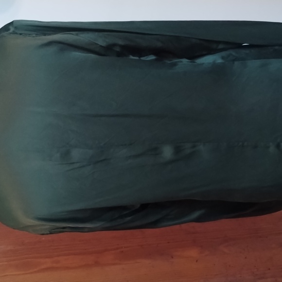 #6 Price Reduced VINTAGE SILK SATIN ForestGreen Hourglass FigureEnhancing Blouse - Picture 10 of 13